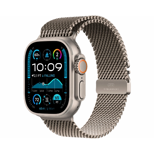 Apple Watch Series Ultra 2 49mm Natural Titanium Case with Titanium Milanese Loop L